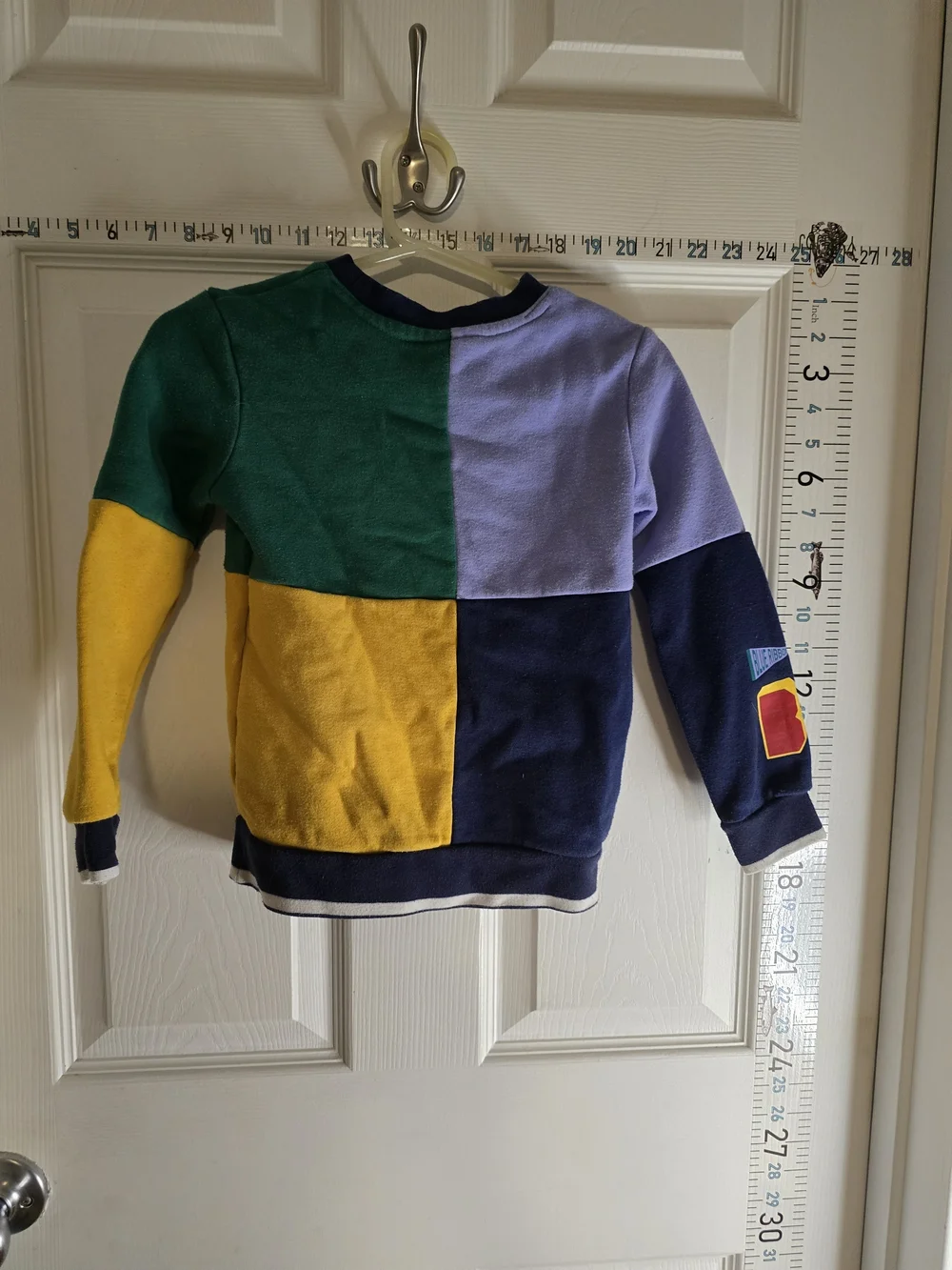 Nike Kids Colorblock Crew Sweatshirt in Green, Yellow, Navy & Lavender